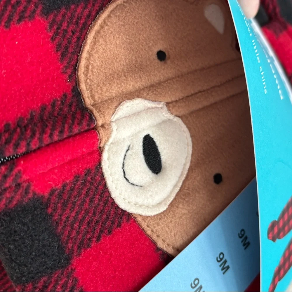 Carters baby buffalo plaid fleece footed pajamas